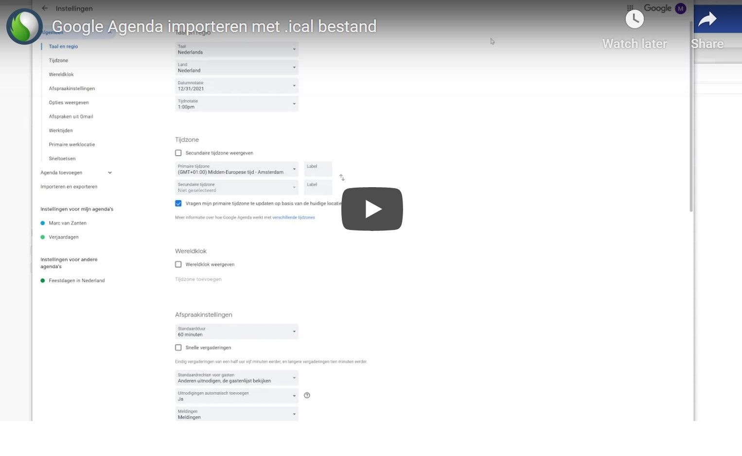 Hoe importeer ik een .ical bestand in Google Agenda? bij Peppix Benelux