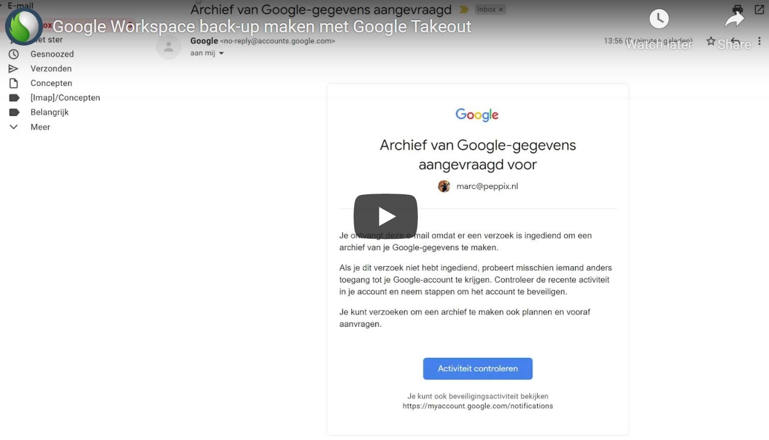 Google Workspace back-up maken met Google Takeout bij Peppix Benelux