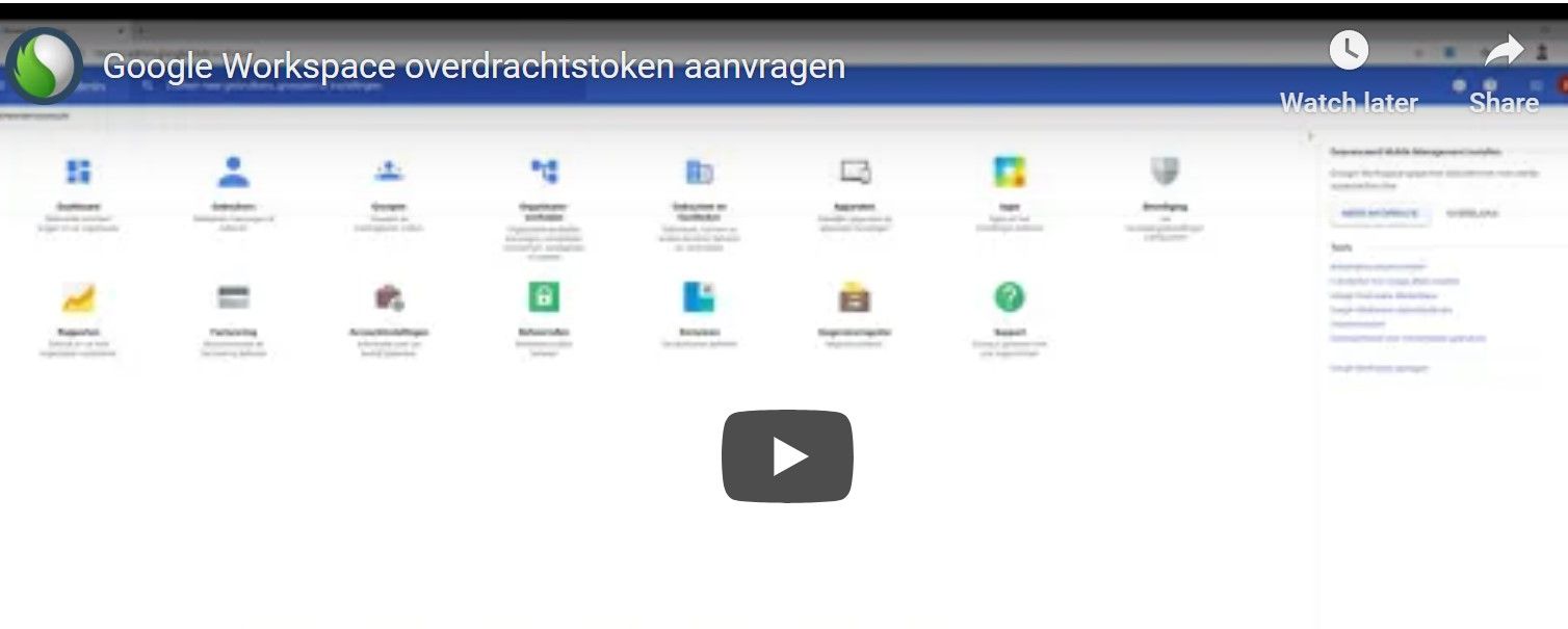 Google Workspace Transfer Token, hoe vraag ik een overdrachtstoken aan? bij Peppix Benelux