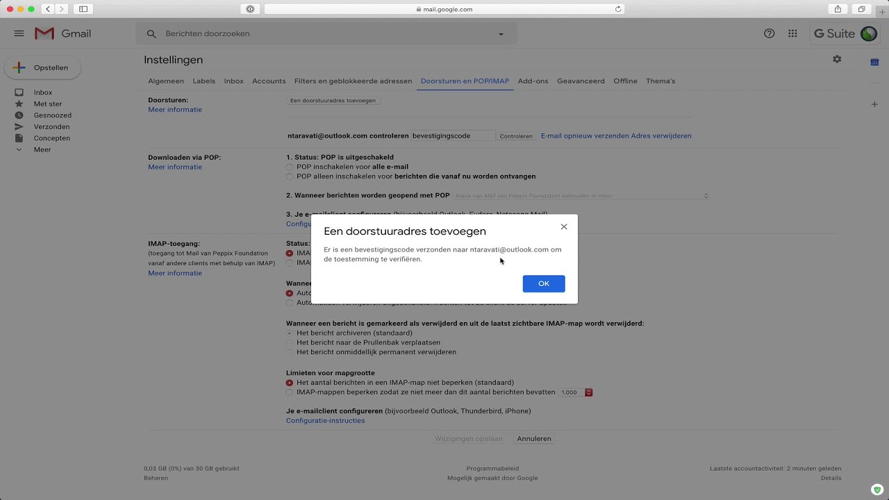 Gmail mails doorsturen op basis van zoekterm bij Peppix