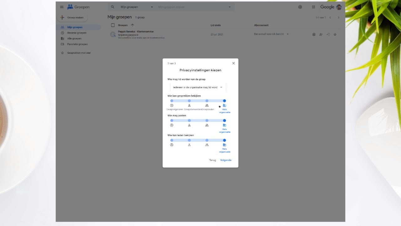 Google Beheerdersconsole groepen toevoegen en beheren bij Peppix
