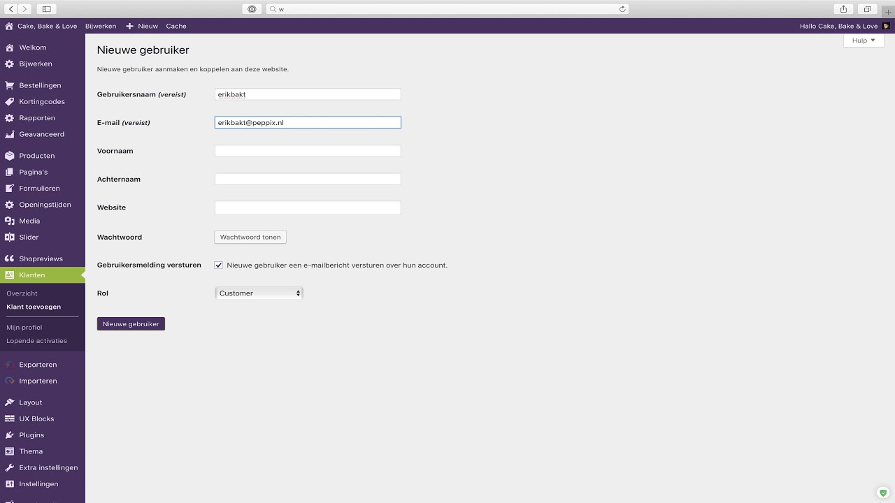 WooCommerce Wholesale Suite klant toevoegen bij Peppix
