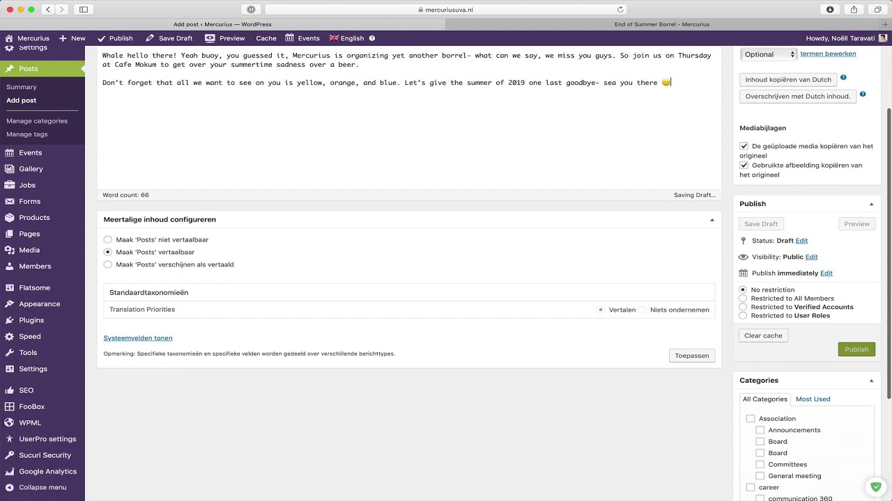 WordPress WPML berichten vertalen bij Peppix