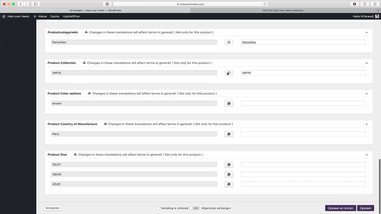 WordPress WPML producten vertalen bij Peppix